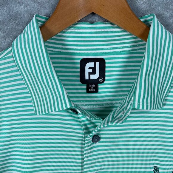 Footjoy Shirt Mens XL Green Polo Short Sleeve Golf FJ Performance Stripe - Picture 2 of 8